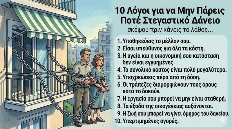 10 λόγοι για να μην πάρεις ποτές στεγαστικό δάνειο