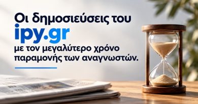 Oi dimosieyseis me ton megalitero xrono paramonis anagnoston toy ipy.gr