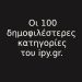 oi 100 dimofilesteres katigories